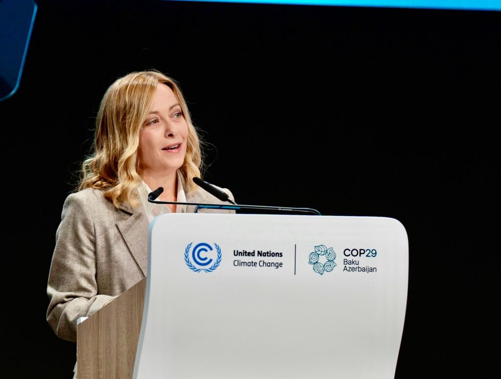 COP29:  l’intervento del Presidente del Consiglio Giorgia Meloni