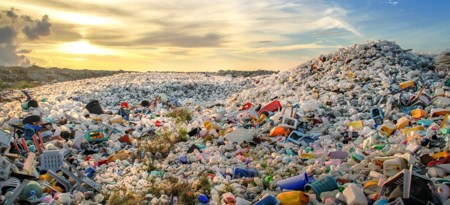 waste plastic bottles and other types of plastic waste at the Thilafushi waste disposal site.